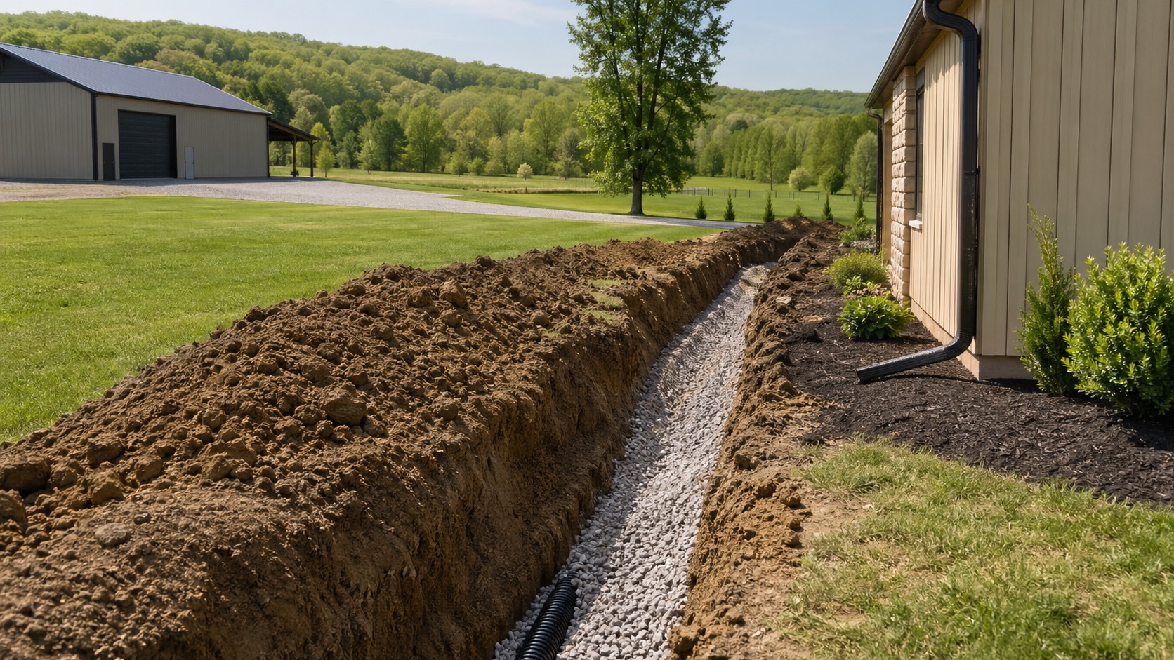 French Drain Installation in Northeast Ohio: When You Need One and What It Fixes — Apex Land Services blog